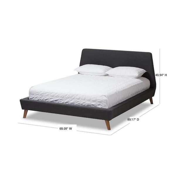 Baxton Studio Sinclaire Dark Gray Queen Platform Bed 146 8158 HD