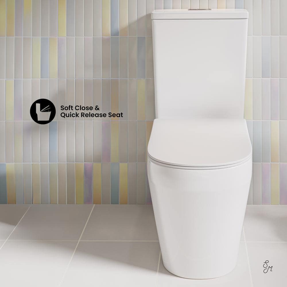 White Elongated Dual-Flush High Efficiency Free Standing Toilet