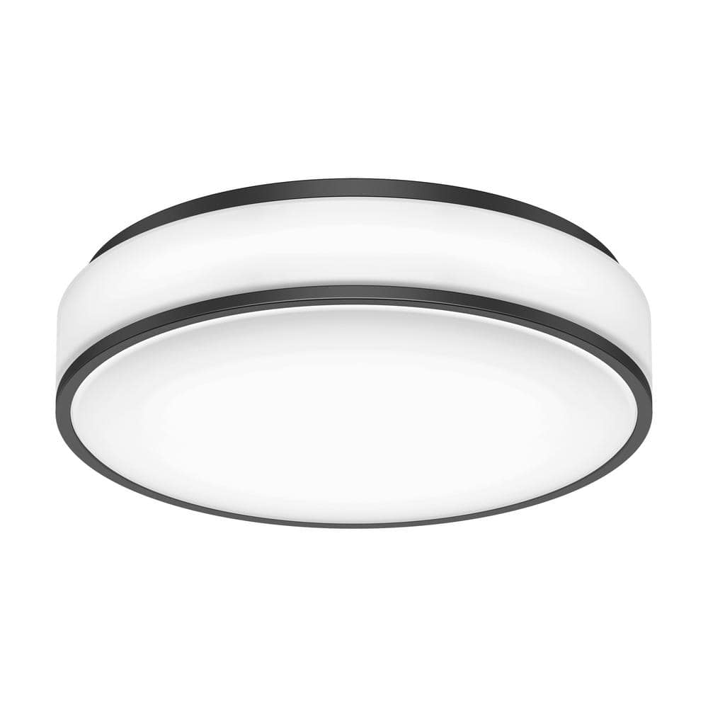 Artika Giada 13 in. Black 5CCT Integrated Selectable LED Flush Mount FM ...