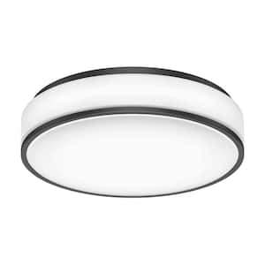 Giada 13 in. Black 5CCT Integrated Selectable LED Flush Mount