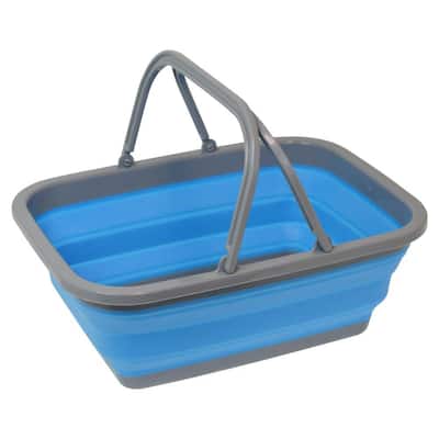 2.4 Gal. Blue Collapsible Bucket with Handle