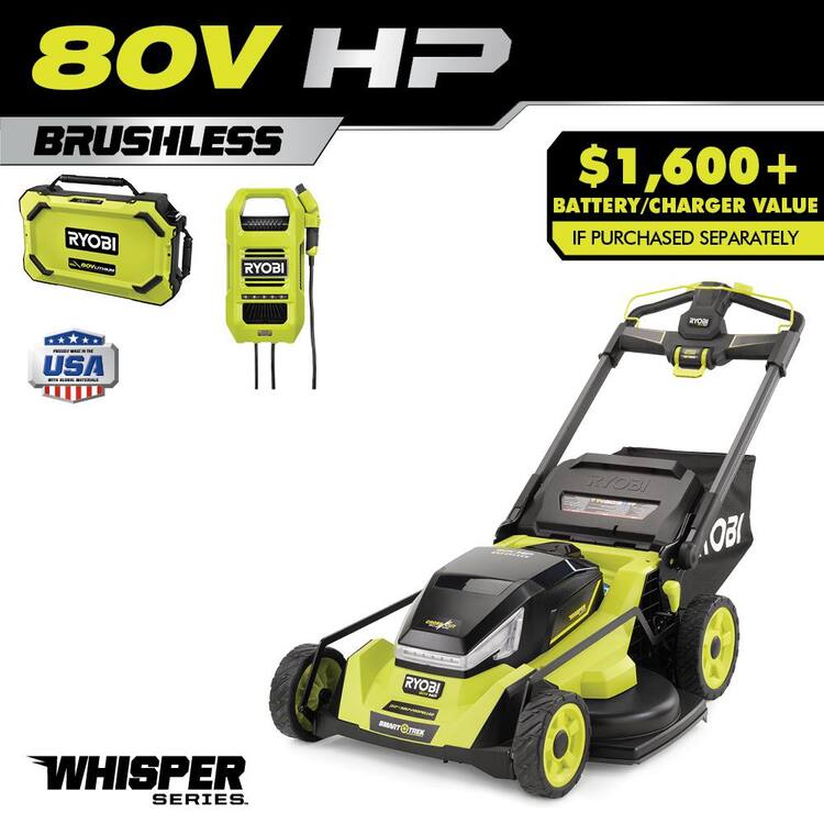 Ryobi 80v Hp Brushless Battery Cordless Electric 30 In Multi Blade Mower With Battery And 3289