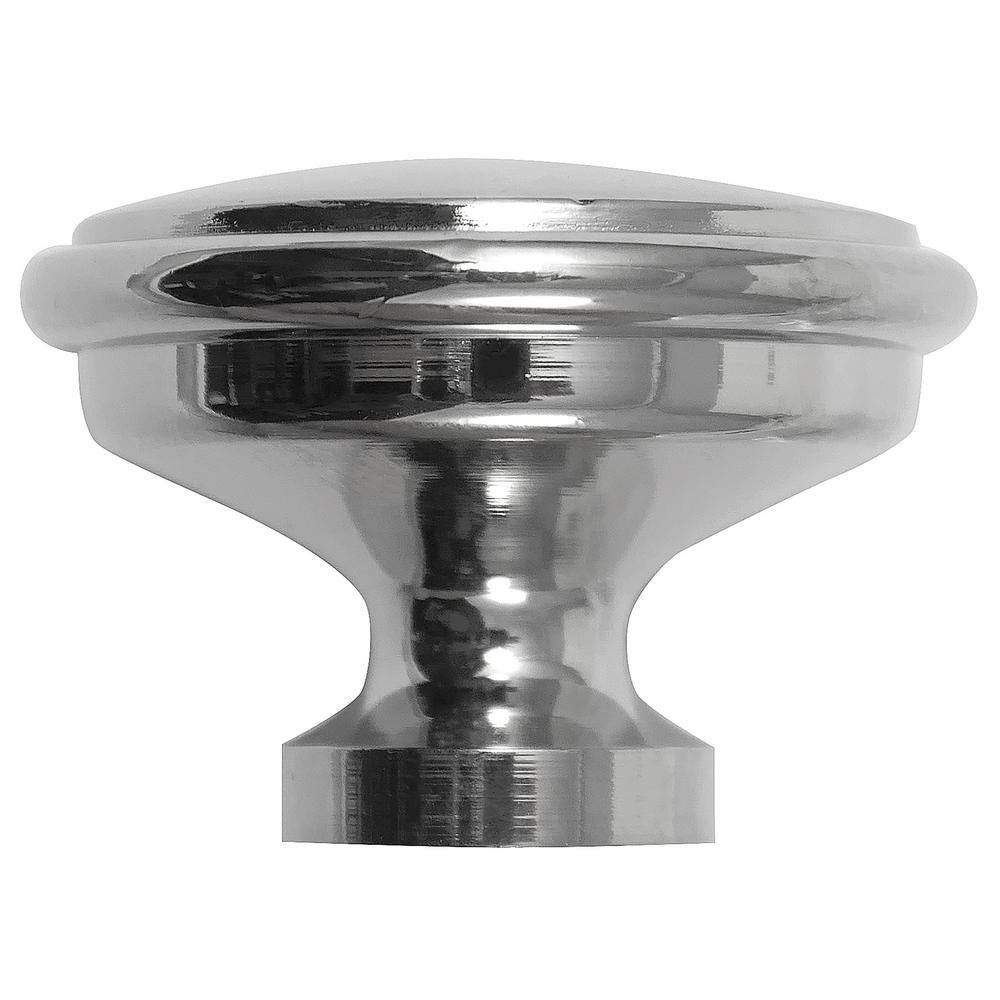 Polished Nickel Round Cabinet Knob with Mounting Hardware
