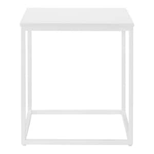 Donnelly White Square End Table with White Wood Top (20 in. W x 22 in. H)