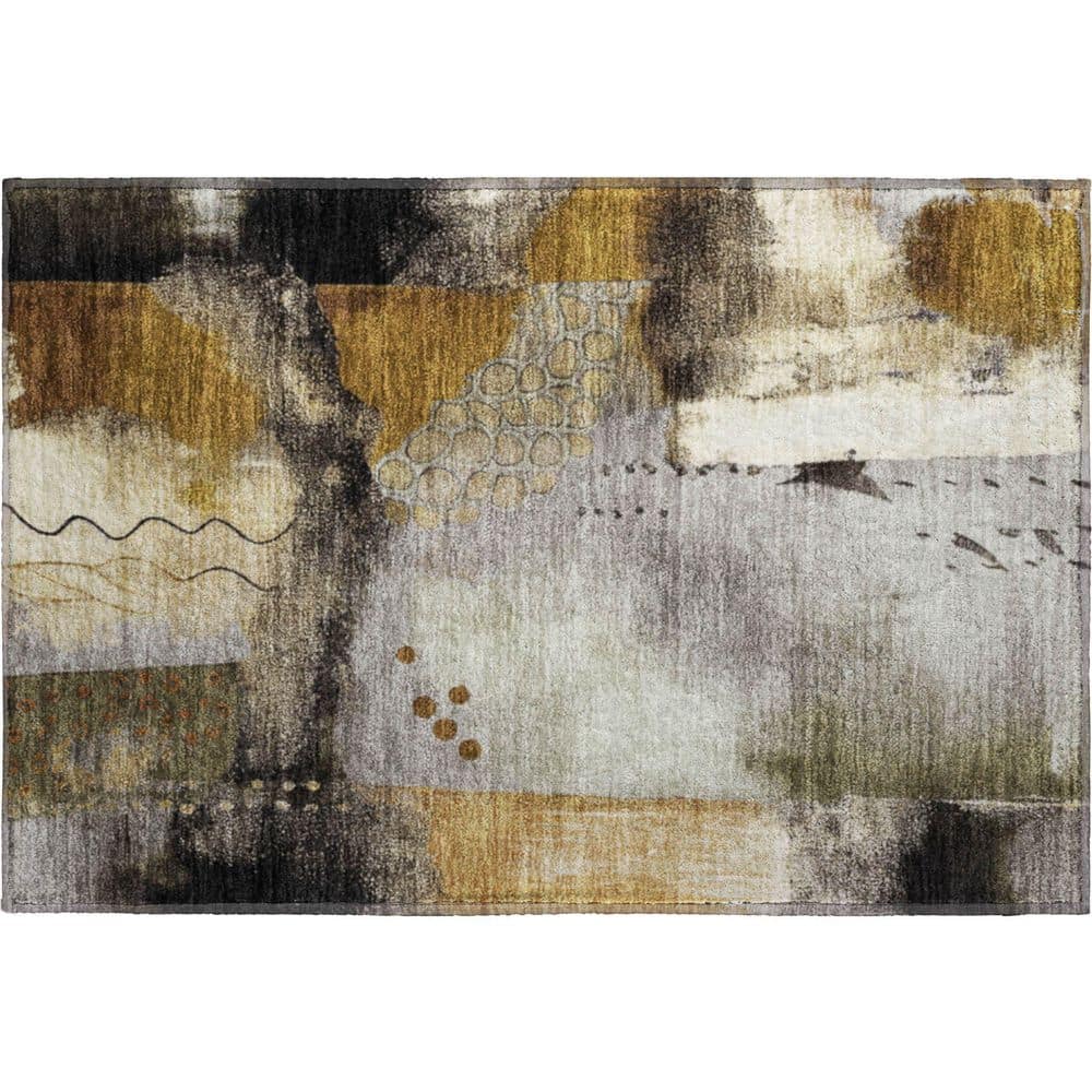 Mayfield Premium Machine Washable Abstract AMF2127 Chocolate 2 ft. x 3 ft. Accent Rug price history on PriceWatchPro