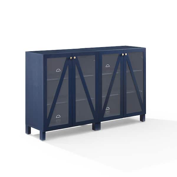 CROSLEY FURNITURE Cassai Navy 2-Pieces Media Storage Cabinet Set