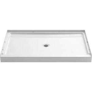 STORE+ 48 in. x 34 in. Single-Threshold Shower Base with Center Drain in White