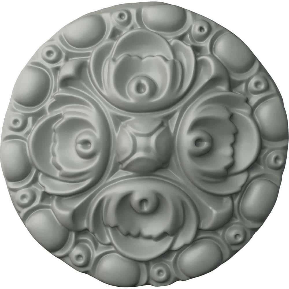 Norfolk White Urethane Round Rosette Applique