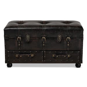 Callum Dark Brown Storage Ottoman