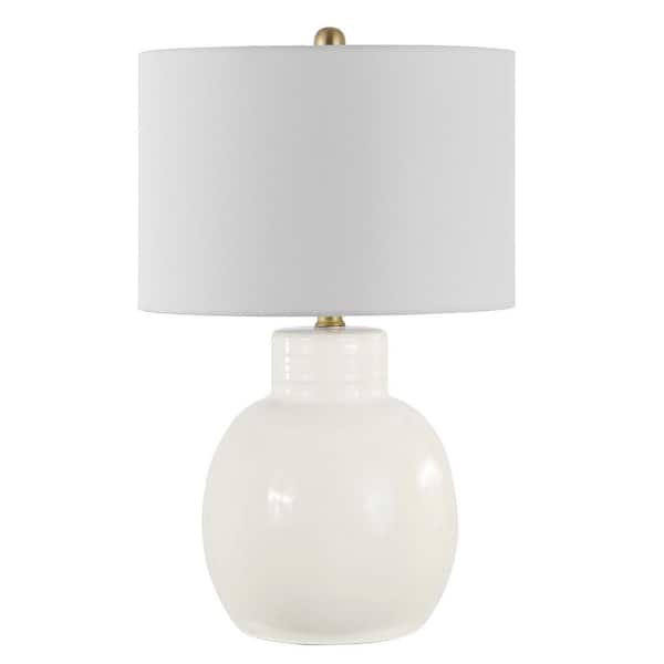 SAFAVIEH Syra 24 in. Ivory Table Lamp with White Shade
