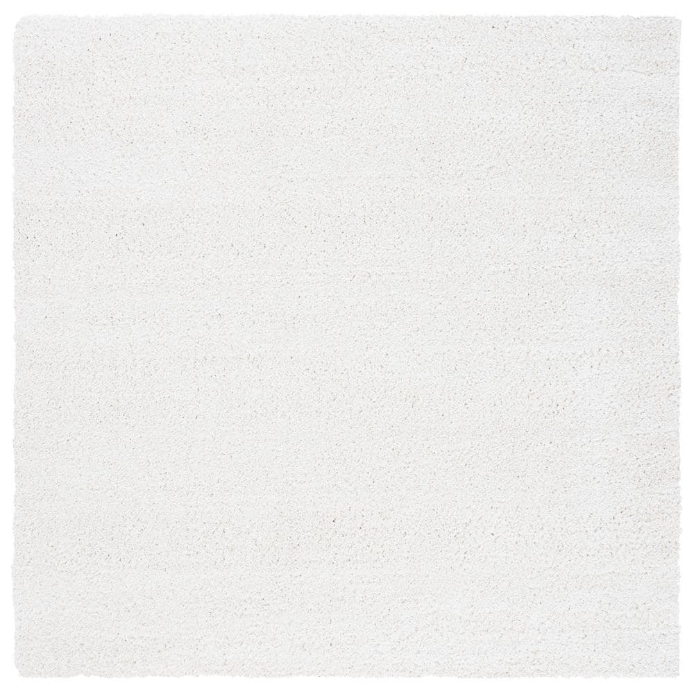 SAFAVIEH Decora Shaggy 7 ft. x 7 ft. Ivory Flokati Solid Square Area ...