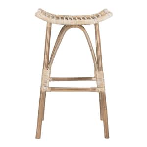 Leda 30.7 in. H Gray and White Wash Bar Stool