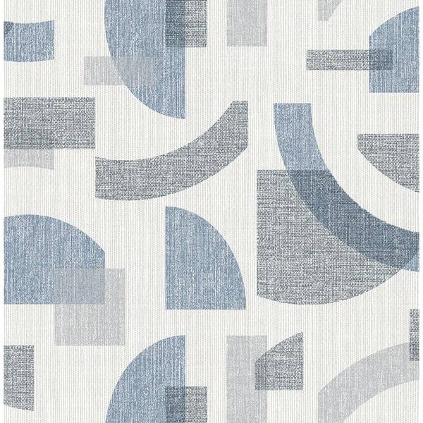 A-Street Prints Fulton Blue Shapes Wallpaper Sample