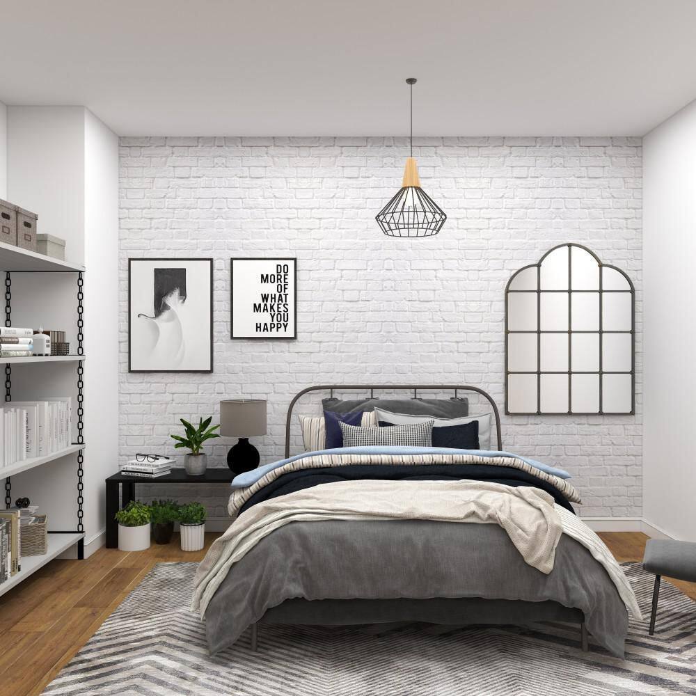 Arched Black Metal Window Pane Wall Mirror