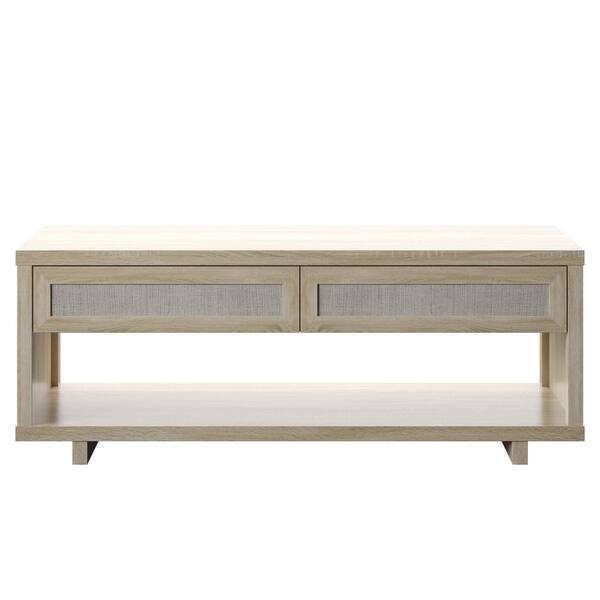 Reviews for Twin Star Home 23.38 in Bishop Oak Square Wood Coffee Table ...