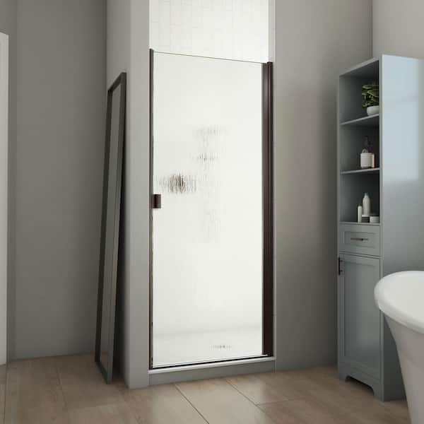 DreamLine Alliance Swing BG 30 in. W x 69 in. H Semi Frameless Swing Shower Door in Oil Rubbed Bronze with Rain Glass