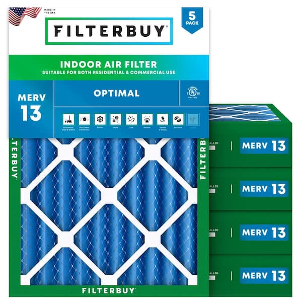 17 in. x 21 in. x 4 in. MERV 13 (FPR 10) Health Defense Pleated HVAC AC Furnace Air Filters Replacement (5-Pack)