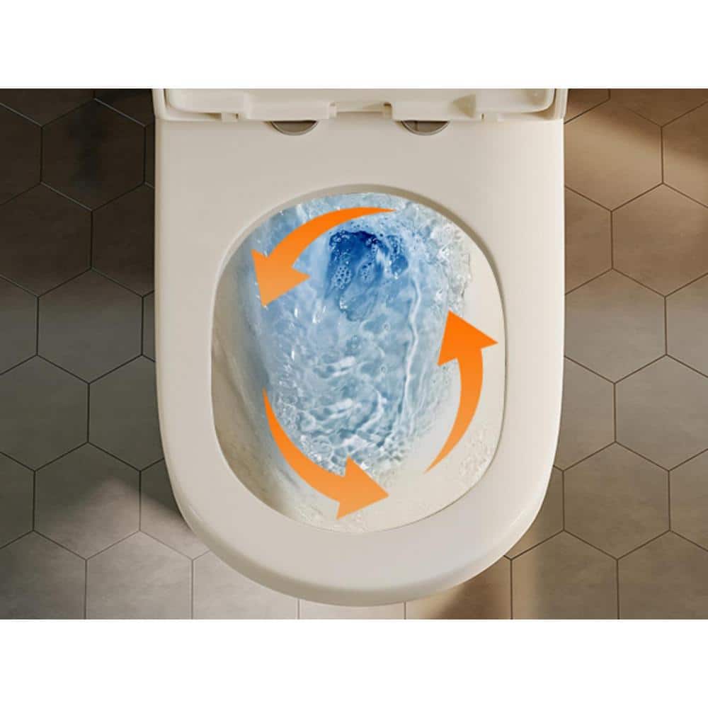 Compact Bisque One-Piece Dual Flush Toilet with Soft Close Seat