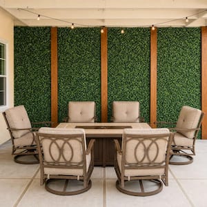 20 x 20 x 1.6 in. High-Density Artificial Boxwood Hedge Panels, Durable Grass Wall Panels for Indoor Outdoor (12-Pieces)