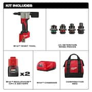 M12 12-Volt Lithium-Ion Cordless Rivet Tool Kit with (2) 1.5Ah Batteries and Charger