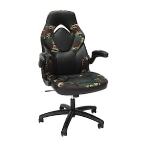 Essentials Collection Racing Style Bonded Leather Gaming Chair, in Forest Camo (ESS-3085-FST)