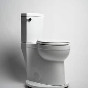 Tower Tall 20-3/4 in. 2-Piece Skirted Concealed Trapway Toilet 12 in. Rough-in Dual Flush 1.28/0.9 GPF Elongated White