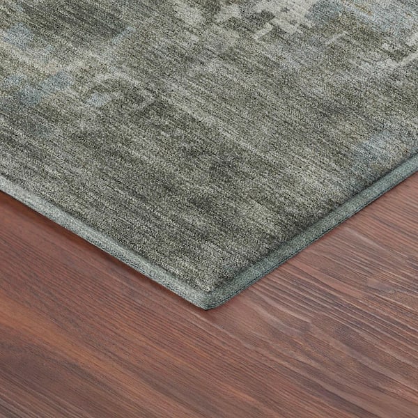 Mayfield Premium Machine Washable Abstract AMF2361 Fern 10 ft. x 14 ft. Area Rug