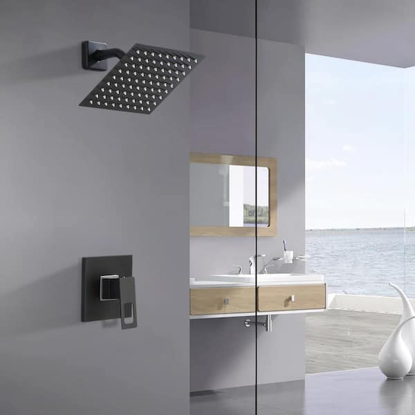 Tahanbath 3-Spray Luxury Bathroom Shower Set Shower Head 2.5 GPM Wall  Mounted Ceramic Style Shower System in Matte Black X-W1219-W1219106070 -  The Home Depot