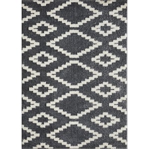 Vemoa Aslayn Blue 7 ft. 10 in. x 9 ft. 10 in. Geometric Polyester Area Rug