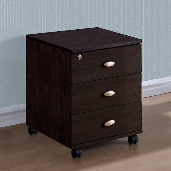 CorLiving Folio Black Espresso 3-Drawer Storage Cabinet