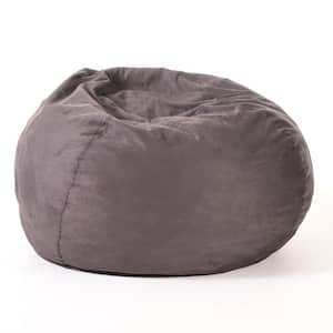 5 ft. Charcoal Suede Polyester Bean Bag
