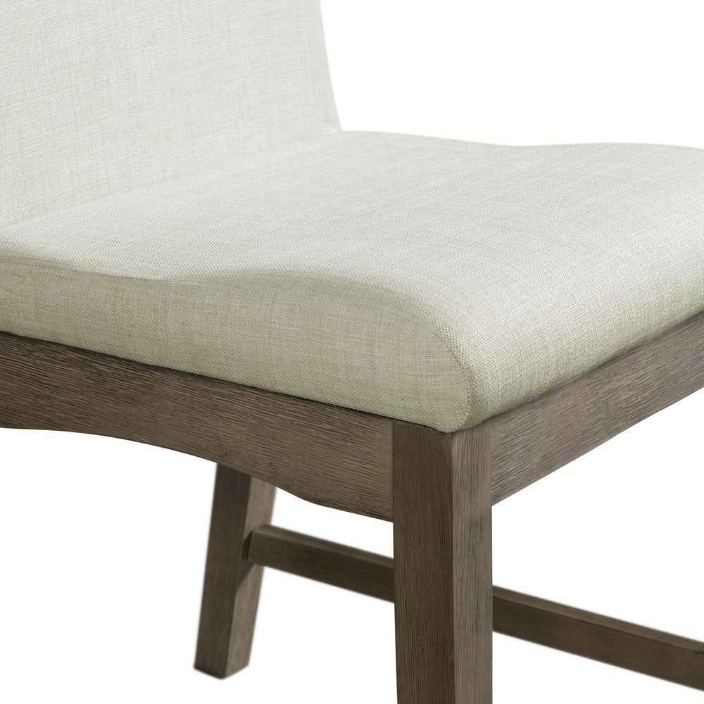 Gray Upholstered Transitional Side Chair with Wood Frame