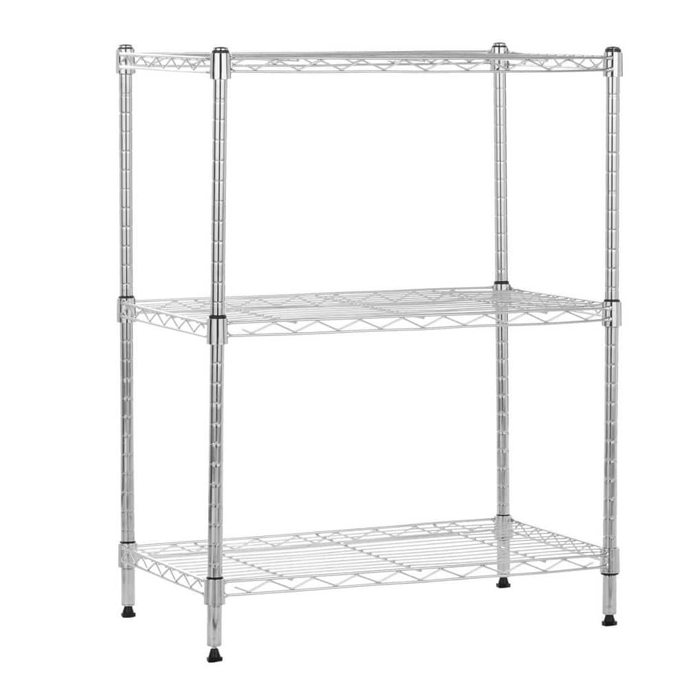3-Tier Chrome Steel Plant Stand (23.2 in. H W x 30 in. H