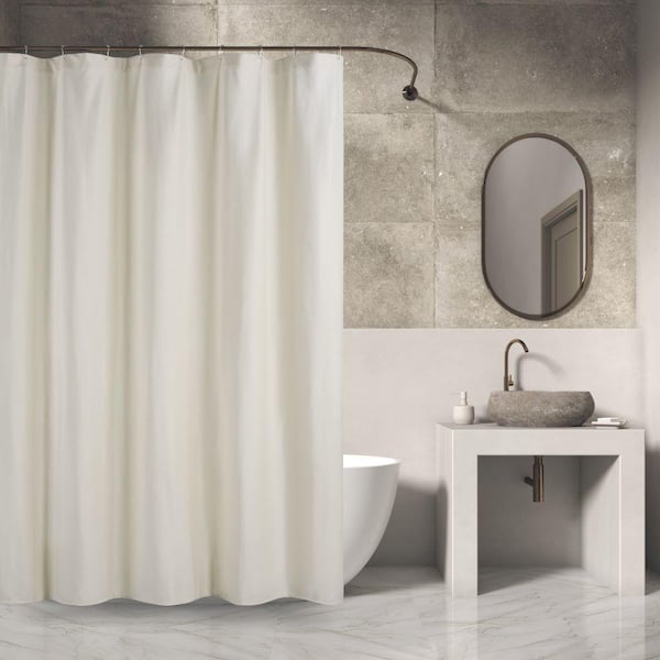 Unbranded Valletta Polyester Cream 72 in. x 72 in. Shower Curtain