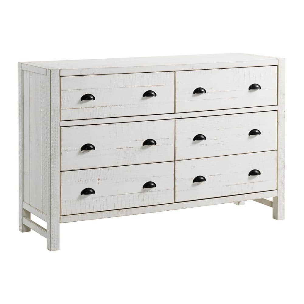 Driftwood White Pine 6-Drawer Double Nursery Dresser
