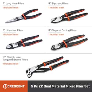 Z2 Mixed Pliers Set with Dual Material Grips (5-Piece)