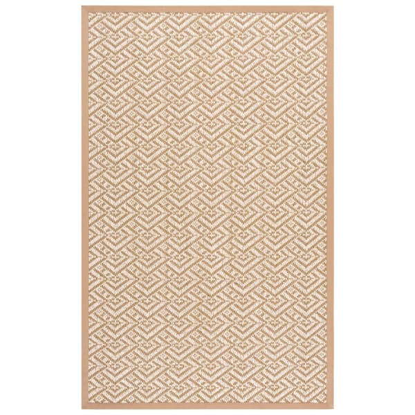 Natural Fiber 6 ft. x 9 ft. Natural/Beige Chevron NF531B Area Rug