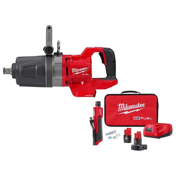 M18 FUEL 18V Lithium-Ion Brushless Cordless 1 in. Impact Wrench w/ D-Handle & M12 Tire Buffer Kit