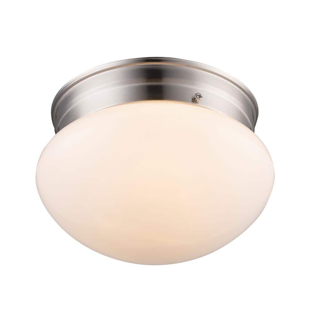 Dash 8" Globe Brushed Nickel & Glass Indoor/Outdoor Flushmount