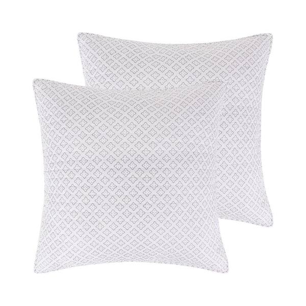 LEVTEX HOME Wexford Grey Quilted Cotton Euro Sham (Set of 2)