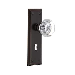 Nostalgic Warehouse 722464 New York Plate Single Dummy Crystal Pink Glass Door Knob in Unlaquered Brass Nostalgic Warehouse 722464 New York Plate Single Dummy Crystal Pink Glass Door Knob in Unlaquered Brass