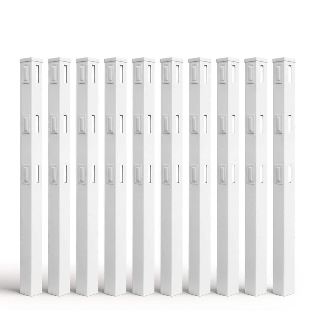 5 in. x 5 in. x 6 ft. White Vinyl Universal Fence Post with Cap and Hole Covers (10-Pack) price history on PriceWatchPro