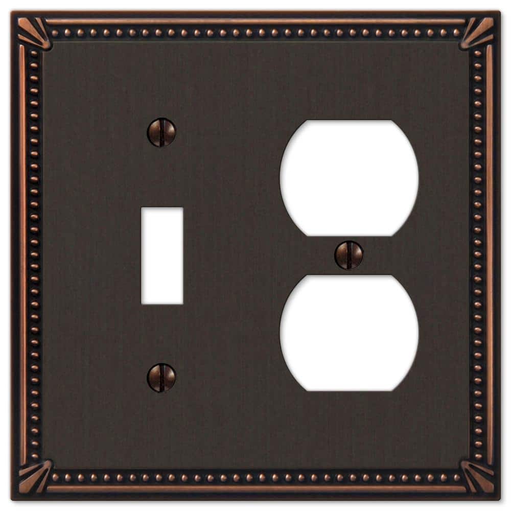 Aged Bronze 2-Gang Toggle and Duplex Wall Plate