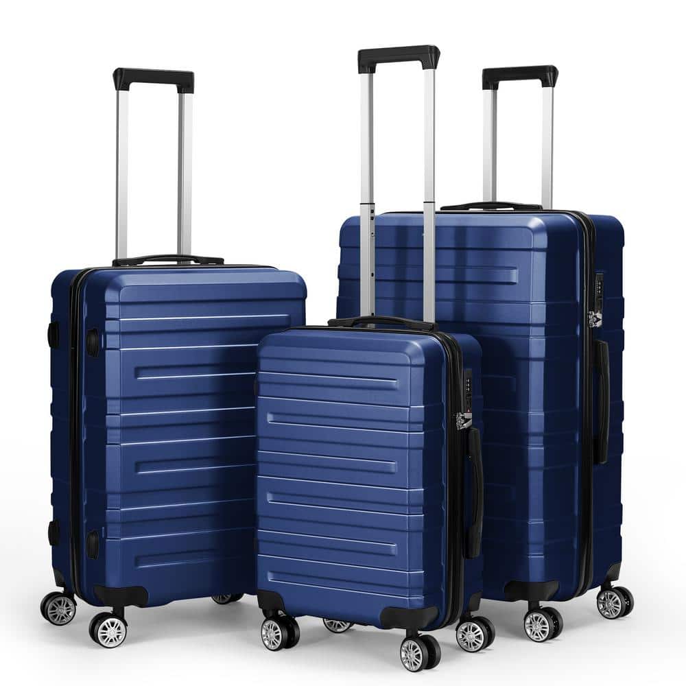 HIKOLAYAE Hikolayae Hardside Spinner Luggage Sets in Navy Blue, 3 Piece ...