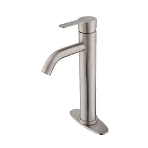 Single Handle Single Hole Bathroom Vessel Sink Faucet in Brushed Nickel