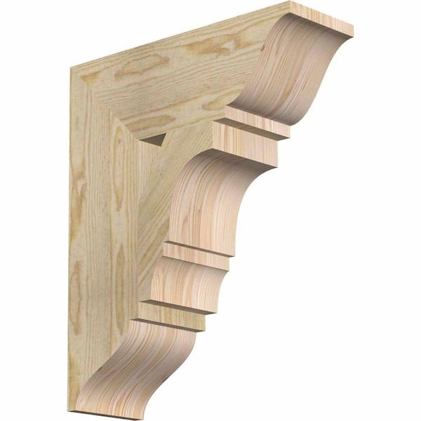 Ekena Millwork 6 in. x 22 in. x 18 in. Douglas Fir Balboa Traditional Rough Sawn Bracket