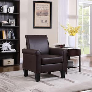 Faux Leather 30 in. Wide Armchair Brown