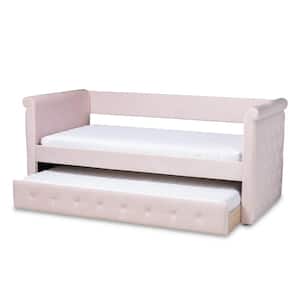 Amaya Light Pink Twin Trundle Daybed