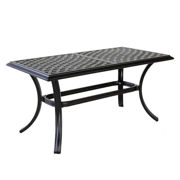Afoxsos 21.6 in. H Chocolate Rectangle Aluminum Outdoor Coffee Table