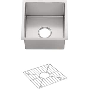 Strive 18 Gauge Stainless Steel 15 in. Undermount Bar Sink with Bowl Rack